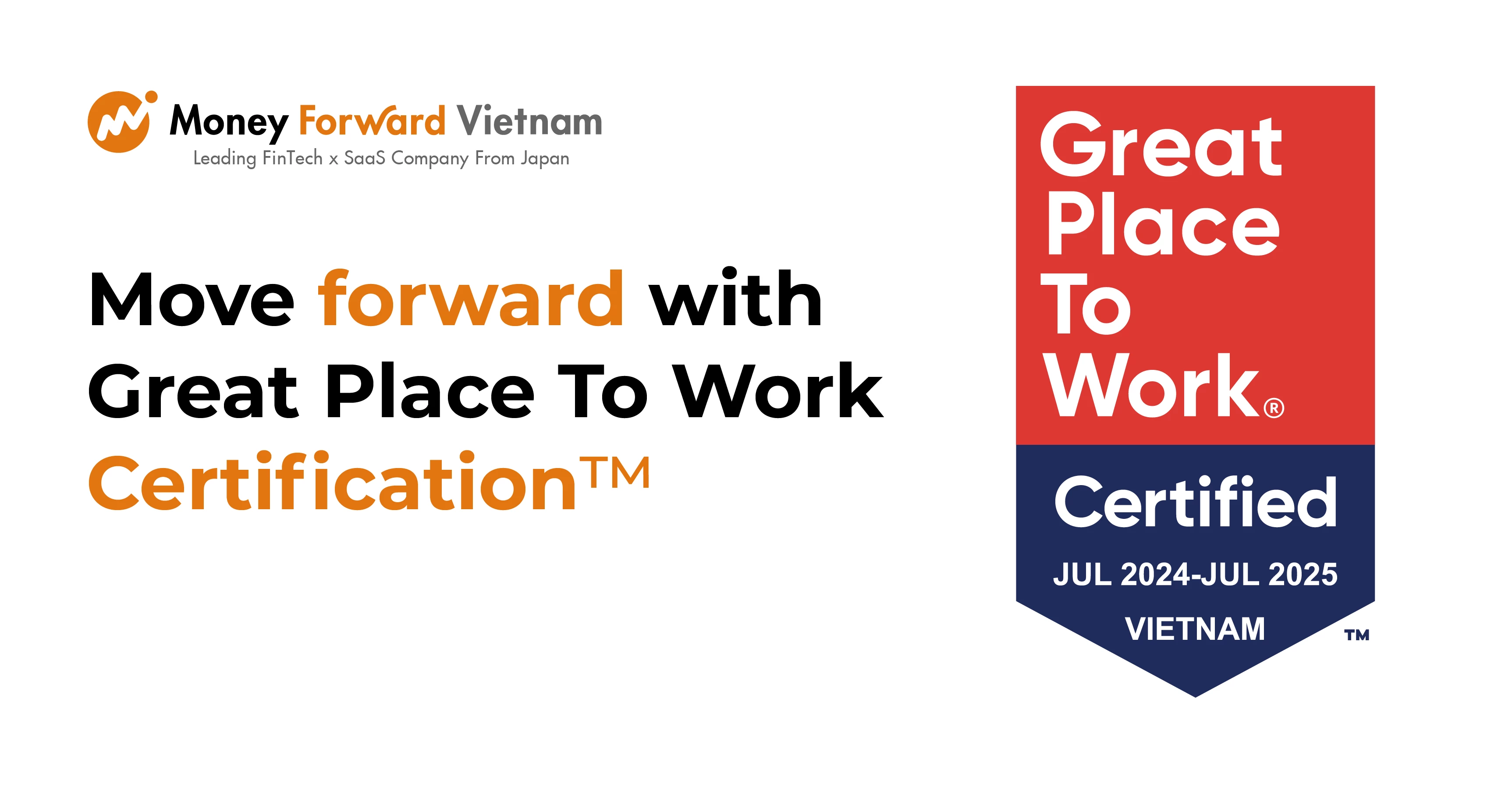 Money Forward Việt Nam Vinh Dự Nhận Danh Hiệu “Great Place To Work” năm 2024